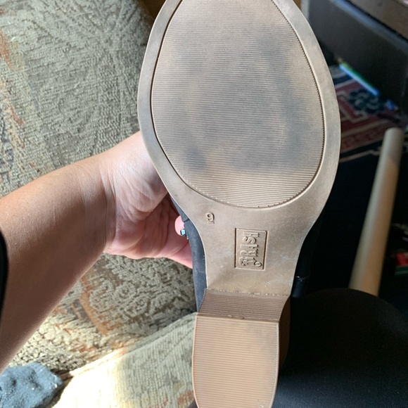 Comfortable Black Peep-Toe Ankle Boots Y2K Motto Biker Grunge 90’s Sexy Size 9 - Picture 3 of 5